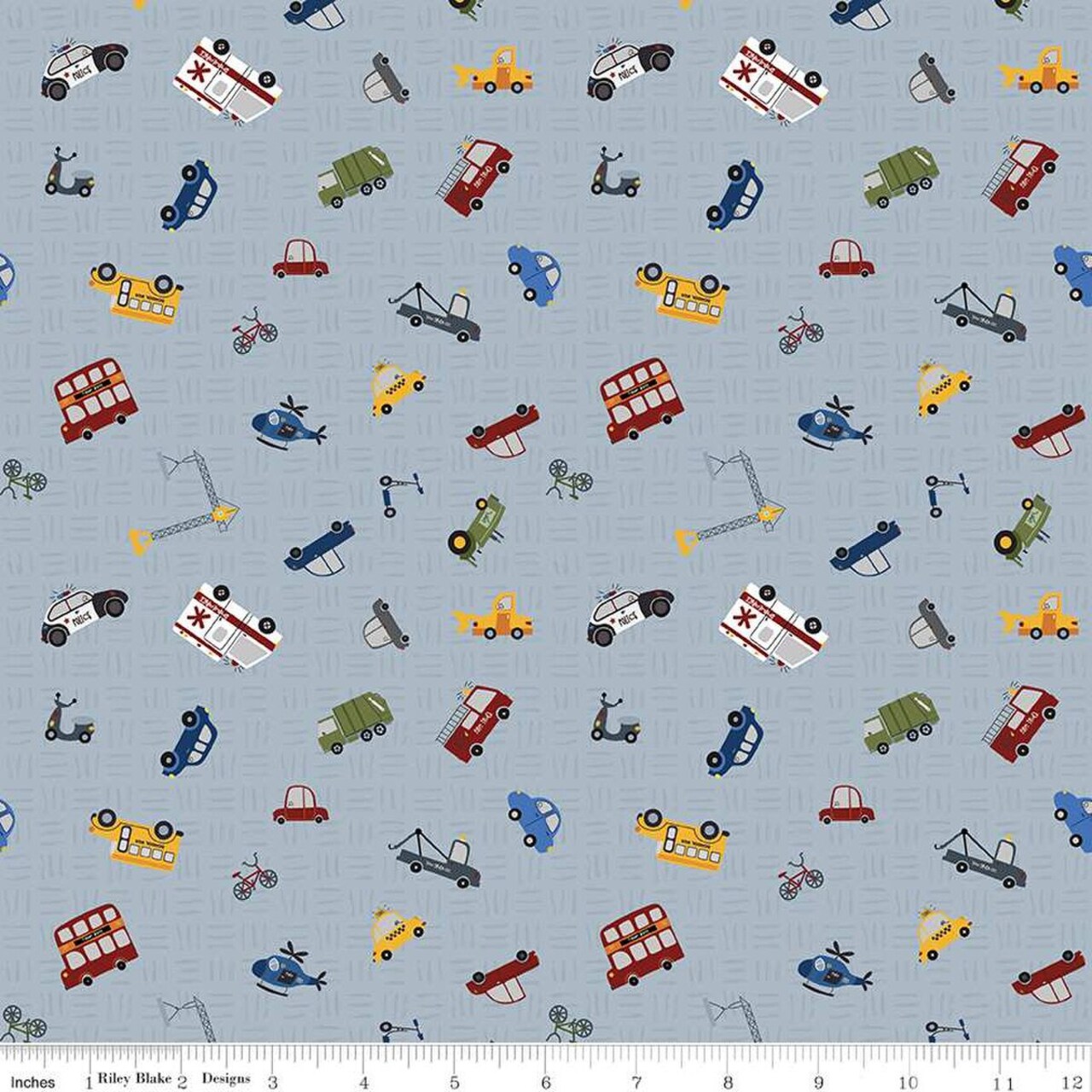 Fabric Riley Blake Gray Traffic Jam by the Quarter Yard C15464-GRAY